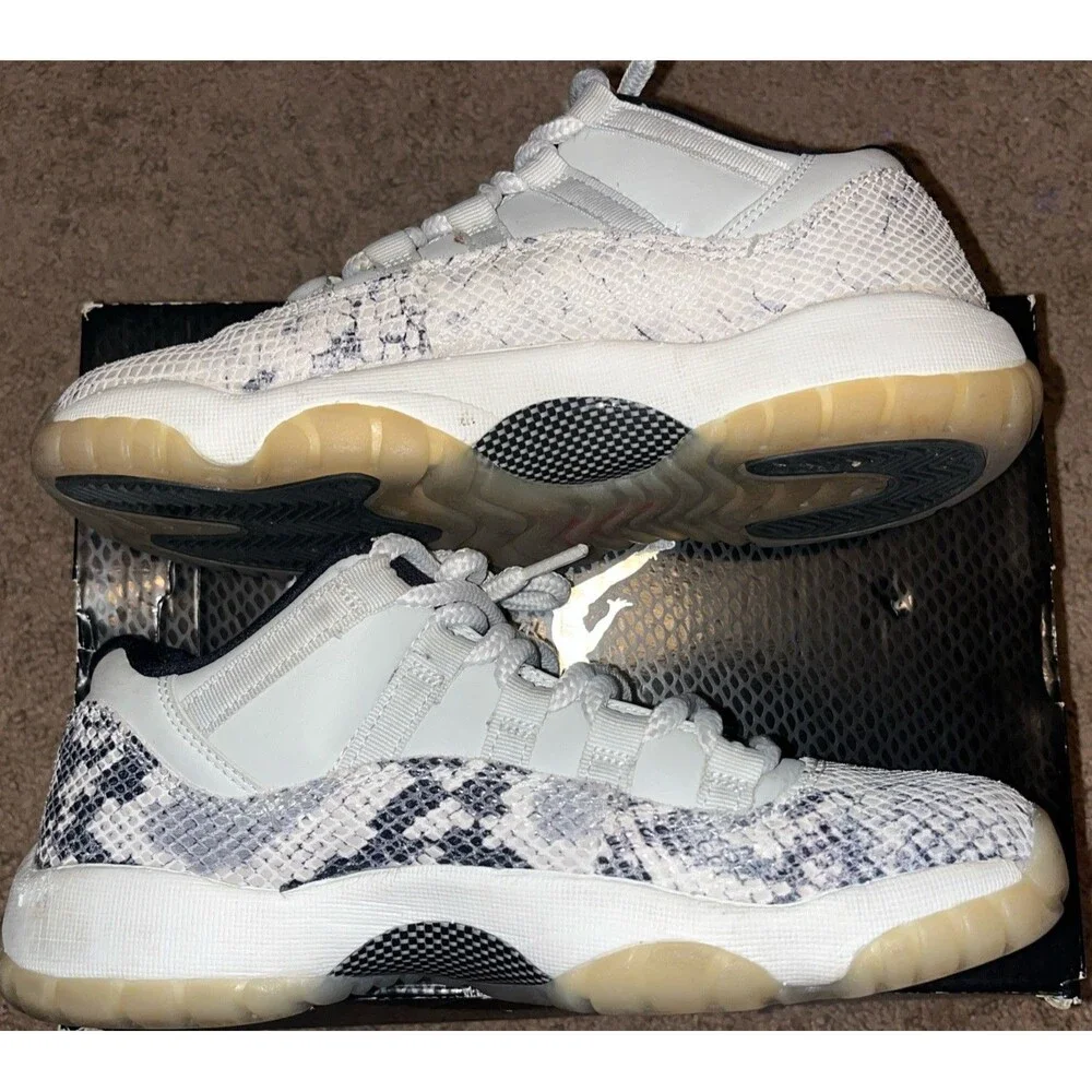 NIKE Air Jordan 11 Retro Low “Light Bone Snakeskin” Youth Size 5.5y